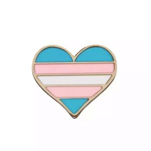 1 LEFTβΌοΈ Transgender Heart Enamel Pin LGBTQ Pride Accessory